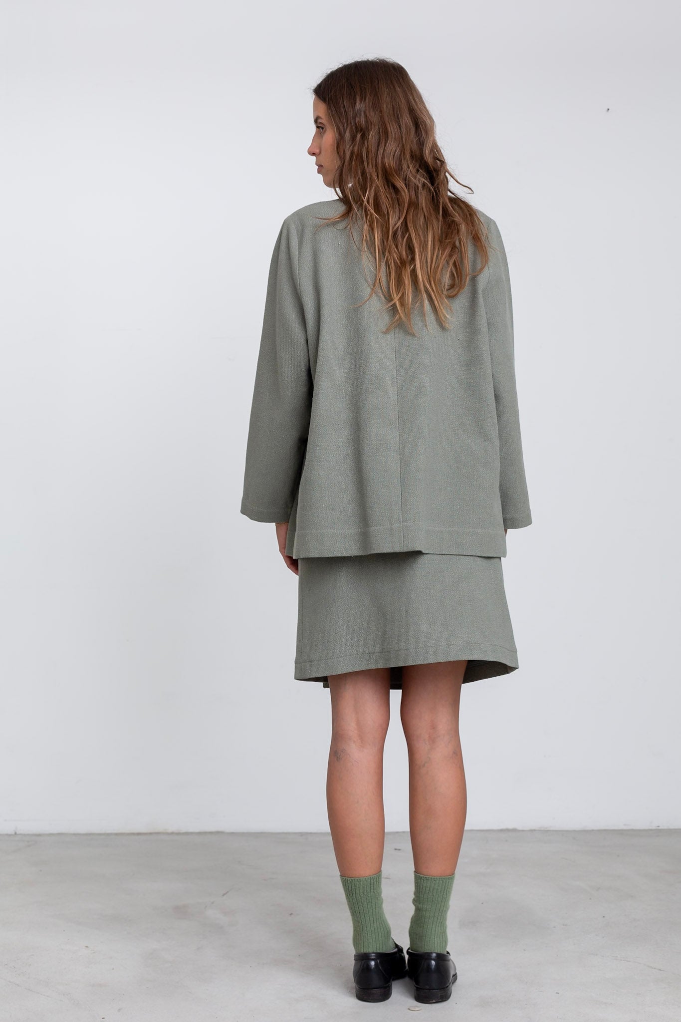 GI01 - Sage Green Hemp/Silk Blazer